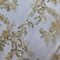 1 Yard Beige Corded Mesh Lace Fabric with Sequins Double Scalloped Embroidery, 54” Wide